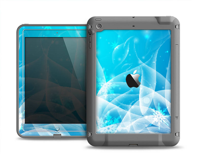 The Glowing White Snowfall Apple iPad Air LifeProof Fre Case Skin Set