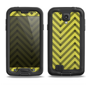 The Gold & Black Sketch Chevron Samsung Galaxy S4 LifeProof Nuud Case Skin Set