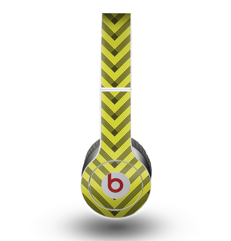 The Gold & Black Sketch Chevron Skin for the Beats by Dre Original Solo-Solo HD Headphones