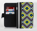 The Gold & Black Vector Plaid Ink-Fuzed Leather Folding Wallet Credit-Card Case for the Apple iPhone 6/6s, 6/6s Plus, 5/5s and 5c