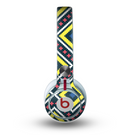The Gold & Black Vector Plaid Skin for the Beats by Dre Mixr Headphones
