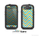 The Gold & Blue Sharp Chevron Pattern Skin For The Samsung Galaxy S3 LifeProof Case