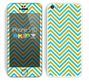 The Gold & Blue Sharp Chevron Pattern Skin for the Apple iPhone 5c
