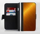 The Gold Brushed Aluminum Surface Ink-Fuzed Leather Folding Wallet Credit-Card Case for the Apple iPhone 6/6s, 6/6s Plus, 5/5s and 5c
