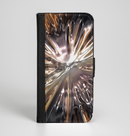 The Gold Distracted Mercury Ink-Fuzed Leather Folding Wallet Case for the iPhone 6/6s, 6/6s Plus, 5/5s and 5c