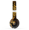 The Gold Floral Vector Pattern on Black Skin Set for the Beats by Dre Solo 2 Wireless Headphones