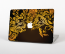 The Gold Floral Vector Pattern on Black Skin for the Apple MacBook Air 13"