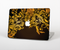 The Gold Floral Vector Pattern on Black Skin Set for the Apple MacBook Air 13"