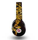 The Gold Floral Vector Pattern on Black Skin for the Original Beats by Dre Studio Headphones