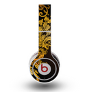 The Gold Floral Vector Pattern on Black Skin for the Original Beats by Dre Wireless Headphones