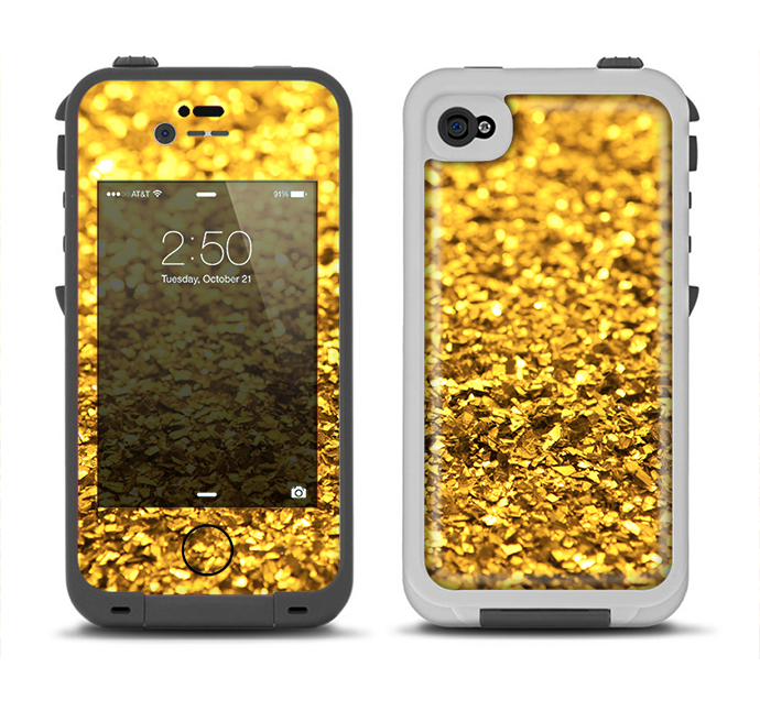 The Gold Glimmer Apple iPhone 4-4s LifeProof Fre Case Skin Set