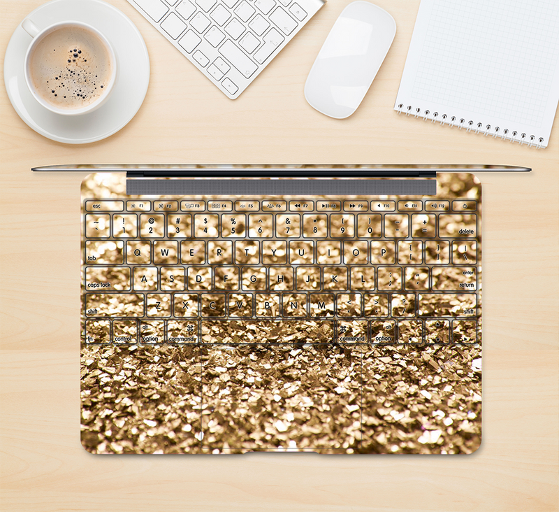 The Gold Glimmer V2 Skin Kit for the 12" Apple MacBook (A1534)