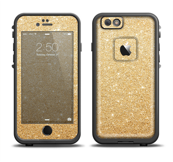 The Gold Glitter Ultra Metallic Apple iPhone 6 LifeProof Fre Case Skin Set