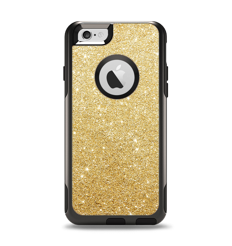 The Gold Glitter Ultra Metallic Apple iPhone 6 Otterbox Commuter Case Skin Set
