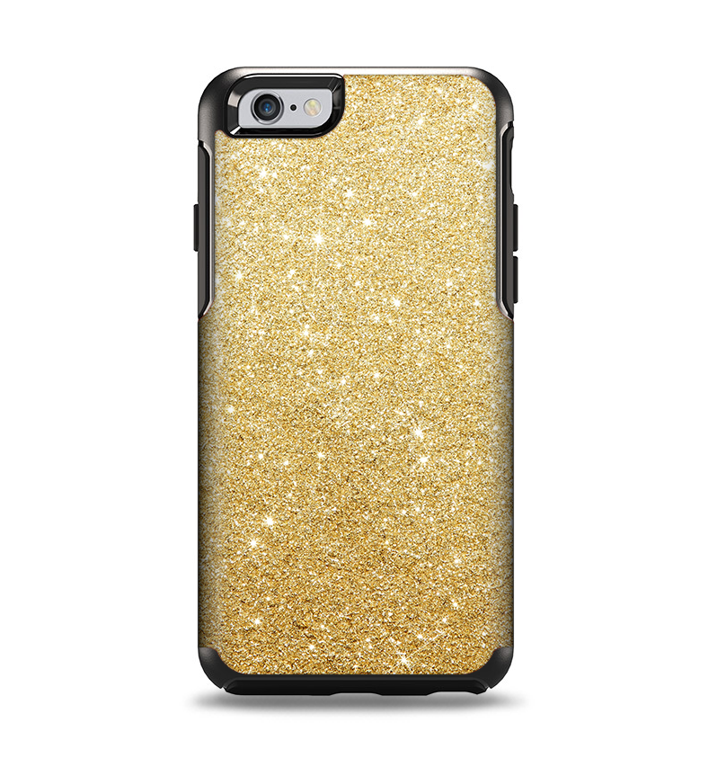 The Gold Glitter Ultra Metallic Apple iPhone 6 Otterbox Symmetry Case Skin Set