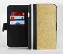 The Gold Glitter Ultra Metallic Ink-Fuzed Leather Folding Wallet Credit-Card Case for the Apple iPhone 6/6s, 6/6s Plus, 5/5s and 5c