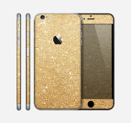 The Gold Glitter Ultra Metallic Skin for the Apple iPhone 6 Plus