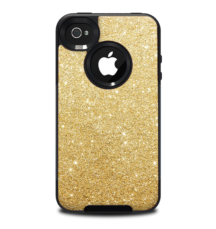The Gold Glitter Ultra Metallic Skin for the iPhone 4-4s OtterBox Commuter Case