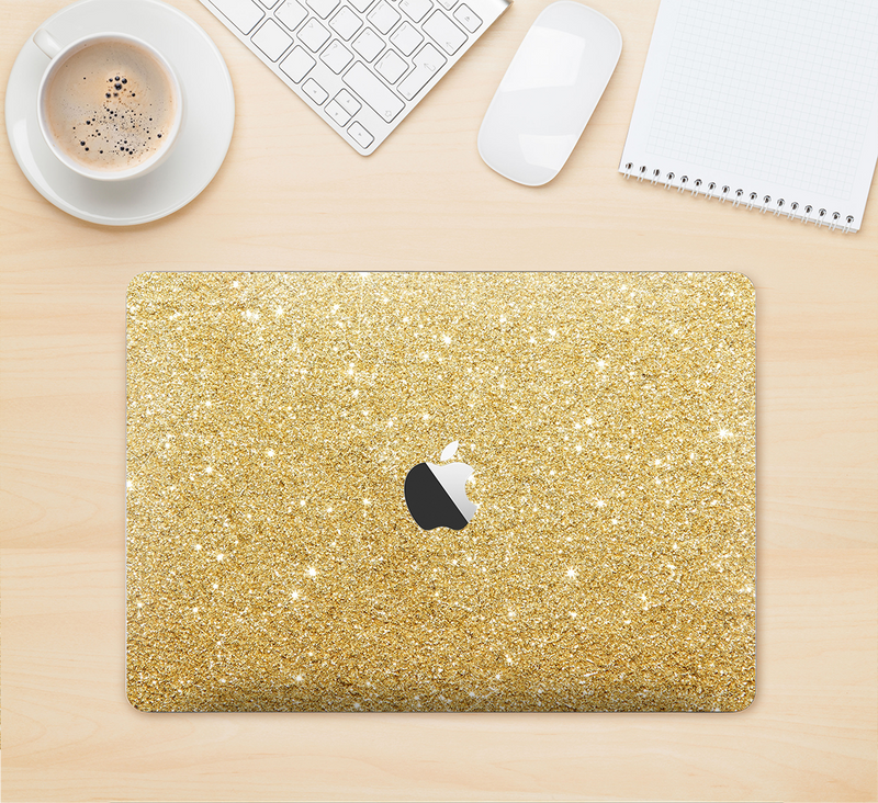 The Gold Glitter Ultra Metallic Skin Kit for the 12" Apple MacBook (A1534)