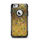 The Gold Hearts and Confetti Pattern Apple iPhone 6 Otterbox Commuter Case Skin Set