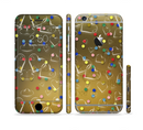 The Gold Hearts and Confetti Pattern Sectioned Skin Series for the Apple iPhone 6s Plus
