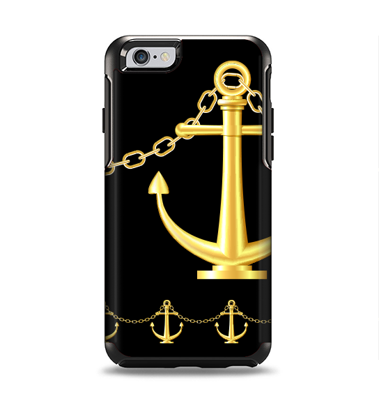 The Gold Linking Chain Anchor Apple iPhone 6 Otterbox Symmetry Case Skin Set