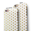 The Gold Mirco Cross Pattern iPhone 6/6s or 6/6s Plus 2-Piece Hybrid INK-Fuzed Case