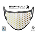 The Gold Mirco Cross Pattern - Made in USA Mouth Cover Unisex Anti-Dust Cotton Blend Reusable & Washable Face Mask with Adjustable Sizing for Adult or Child