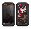 The Gold & Pink Abstract Vector Butterflies Samsung Galaxy S4 LifeProof Fre Case Skin Set