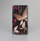 The Gold & Pink Abstract Vector Butterflies Skin-Sert Case for the Samsung Galaxy Note 3