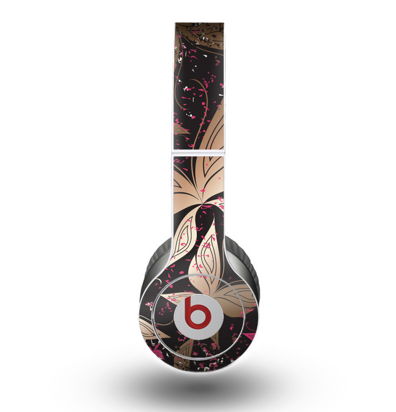 The Gold & Pink Abstract Vector Butterflies Skin for the Beats by Dre Original Solo-Solo HD Headphones