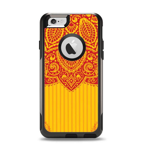 The Gold & Red Abstract Seamless Pattern Apple iPhone 6 Otterbox Commuter Case Skin Set
