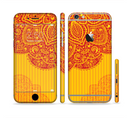 The Gold & Red Abstract Seamless Pattern Sectioned Skin Series for the Apple iPhone 6s Plus