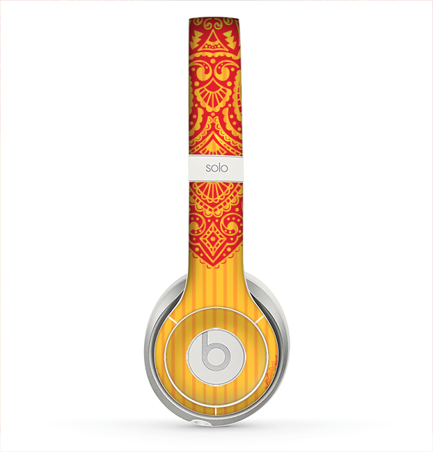 The Gold & Red Abstract Seamless Pattern Skin for the Beats by Dre Solo 2 Headphones