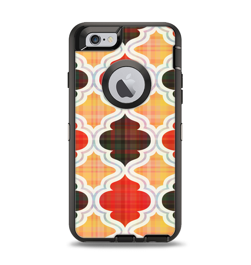 The Gold & Red Abstract Seamless Pattern V5 Apple iPhone 6 Otterbox Defender Case Skin Set