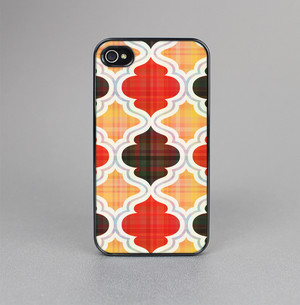 The Gold & Red Abstract Seamless Pattern V5 Skin-Sert for the Apple iPhone 4-4s Skin-Sert Case