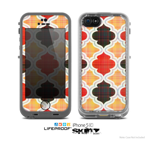 The Gold & Red Abstract Seamless Pattern V5 Skin for the Apple iPhone 5c LifeProof Case