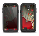The Gold Ribbon Love Hearts Samsung Galaxy S4 LifeProof Nuud Case Skin Set