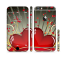 The Gold Ribbon Love Hearts Sectioned Skin Series for the Apple iPhone 6s Plus