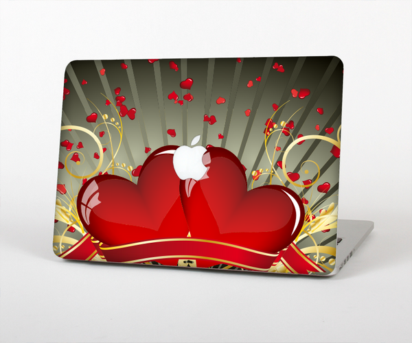 The Gold Ribbon Love Hearts Skin for the Apple MacBook Pro Retina 15"
