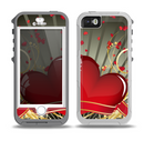 The Gold Ribbon Love Hearts Skin for the iPhone 5-5s OtterBox Preserver WaterProof Case