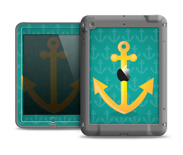 The Gold Stretched Anchor with Green Background Apple iPad Air LifeProof Fre Case Skin Set