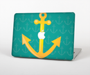 The Gold Stretched Anchor with Green Background Skin for the Apple MacBook Air 13"