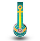 The Gold Stretched Anchor with Green Background Skin for the Original Beats by Dre Wireless Headphones