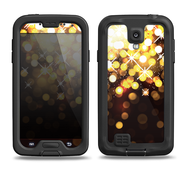 The Gold Unfocused Orbs of Light Samsung Galaxy S4 LifeProof Fre Case Skin Set