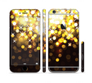 The Gold Unfocused Orbs of Light Sectioned Skin Series for the Apple iPhone 6/6s Plus