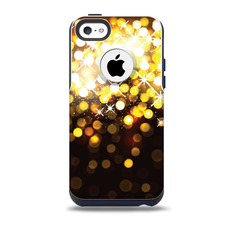 The Gold Unfocused Orbs of Light Skin for the iPhone 5c OtterBox Commuter Case