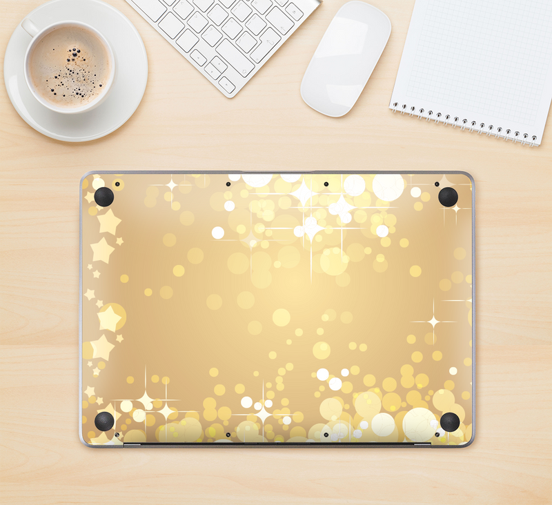 The Gold Unfocused Sparkles Skin Kit for the 12" Apple MacBook (A1534)