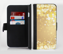 The Gold Unfocused Sparkles Ink-Fuzed Leather Folding Wallet Credit-Card Case for the Apple iPhone 6/6s, 6/6s Plus, 5/5s and 5c