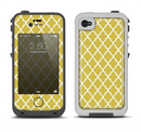 The Gold & White Seamless Morocan Pattern Apple iPhone 4-4s LifeProof Fre Case Skin Set